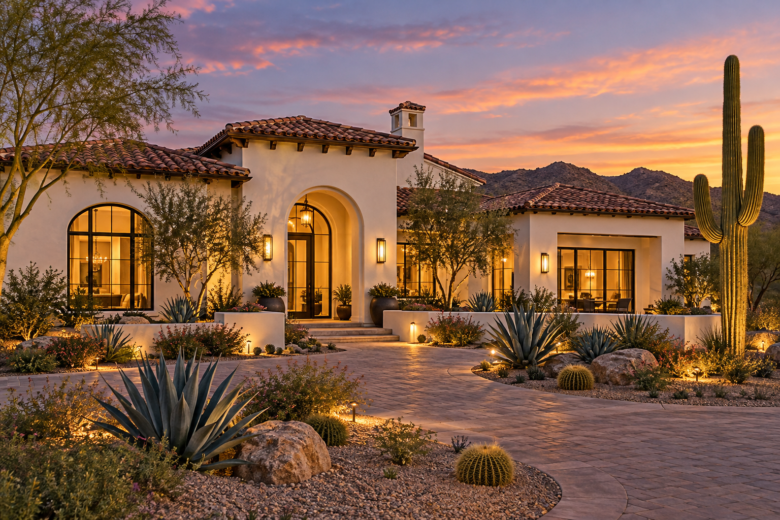Peoria Home Remodeling Illustrative Peoria-style home with a courtyard and desert landscaping